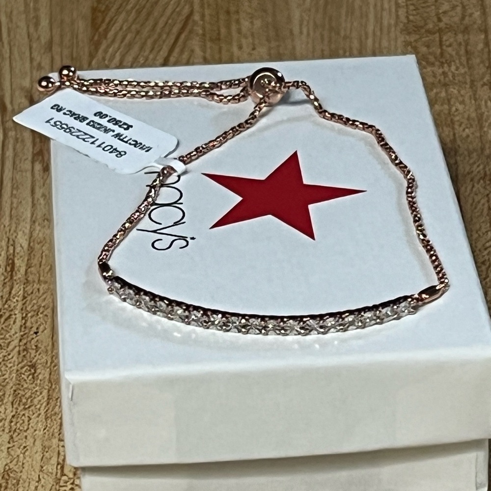 Diamond Bolo Bracelet 14k Rose Gold-Plated Sterling Silver - Picture 6 of 10